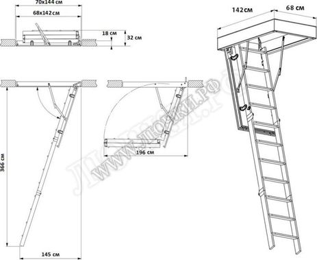 Чердачная лестница Fakro LMP 700*1440*3660 Чердачная лестница Fakro LMP 700*1440*3660