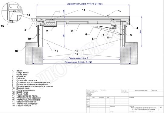 Люк для выхода на кровлю Оптимус 1000*1200 Люк для выхода на кровлю Оптимус 1000*1200