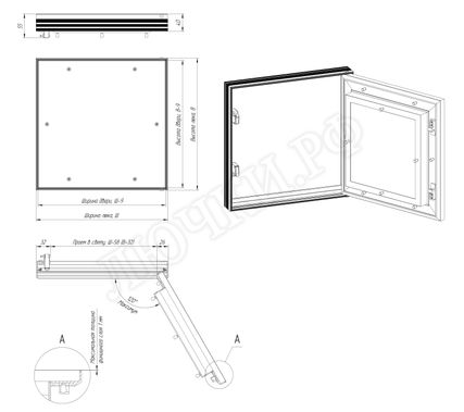 Люк под покраску Премиум Лайт противопожарный EIS60 300*250 Люк под покраску Премиум Лайт противопожарный EIS60 300*250