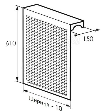 Радиаторный экран С перфорацией Цветок Металлический верх 990*610 Радиаторный экран С перфорацией Цветок Металлический верх 990*610